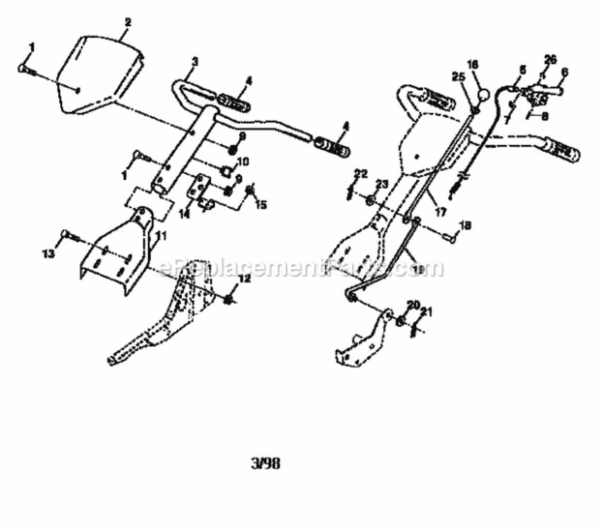 Page A Diagram and Parts List for 917292401  Craftsman Tiller