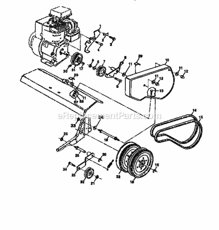 Page B Diagram and Parts List for 917292401  Craftsman Tiller
