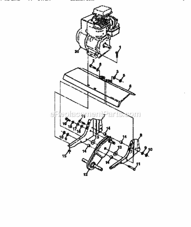 Page E Diagram and Parts List for 917292401  Craftsman Tiller