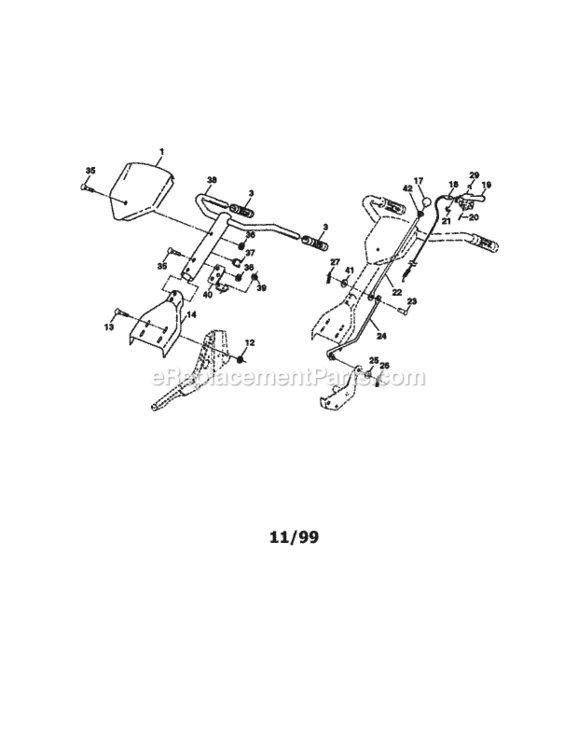 Page A Diagram and Parts List for 917292403  Craftsman Tiller