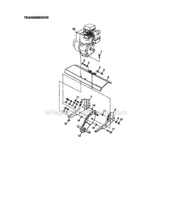 Page E Diagram and Parts List for 917292403  Craftsman Tiller