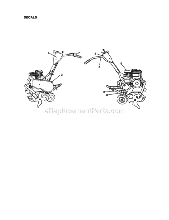 Page F Diagram and Parts List for 917292403  Craftsman Tiller