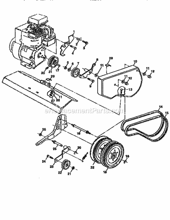 Page B Diagram and Parts List for 917292450  Craftsman Tiller