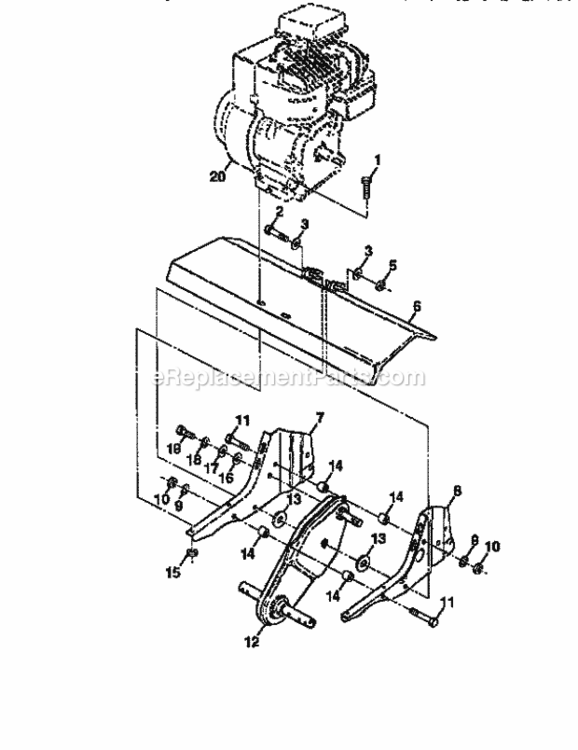 Page E Diagram and Parts List for 917292450  Craftsman Tiller