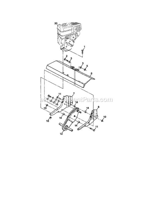 Page E Diagram and Parts List for 917292481  Craftsman Tiller