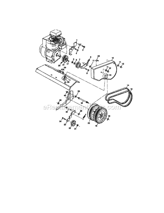 Page B Diagram and Parts List for 917292490  Craftsman Tiller
