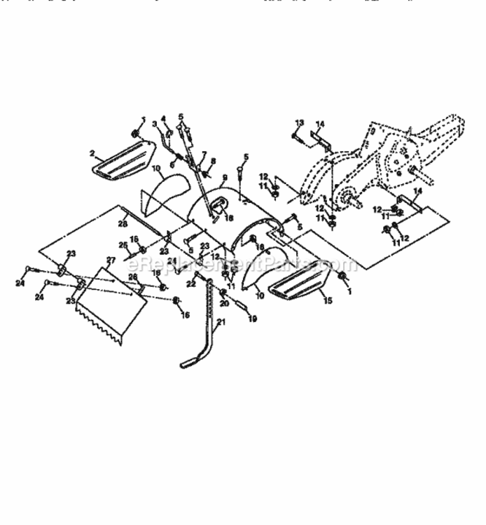 Page E Diagram and Parts List for 917293200  Craftsman Tiller