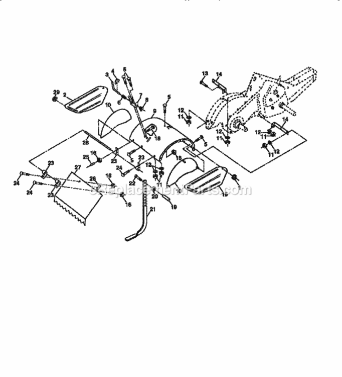 Page E Diagram and Parts List for 917293201  Craftsman Tiller
