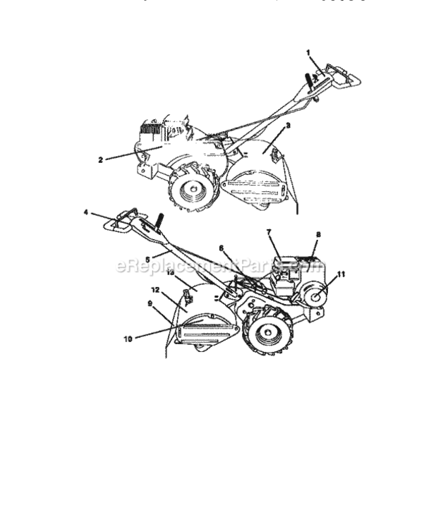 Page G Diagram and Parts List for 917293201  Craftsman Tiller