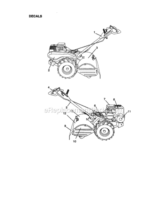 Page G Diagram and Parts List for 917293203  Craftsman Tiller