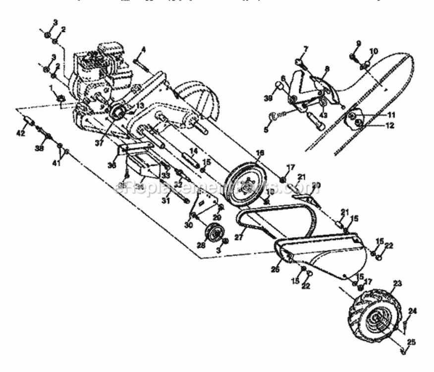Page B Diagram and Parts List for 917293300  Craftsman Tiller