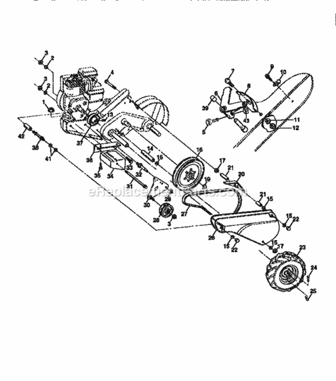 Page B Diagram and Parts List for 917293301  Craftsman Tiller