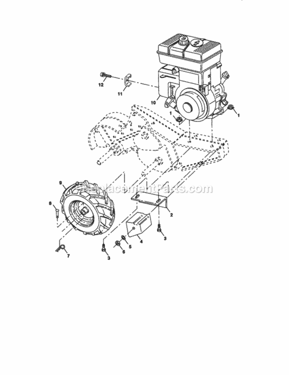 Page C Diagram and Parts List for 917293302  Craftsman Tiller