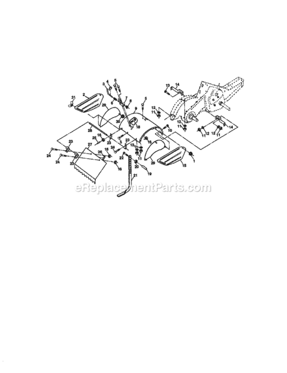 Page E Diagram and Parts List for 917293302  Craftsman Tiller