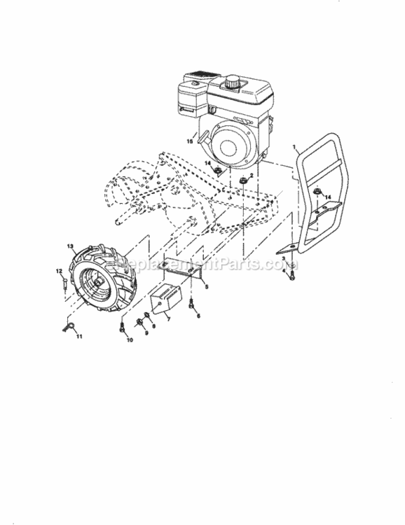 Page C Diagram and Parts List for 917293320  Craftsman Tiller