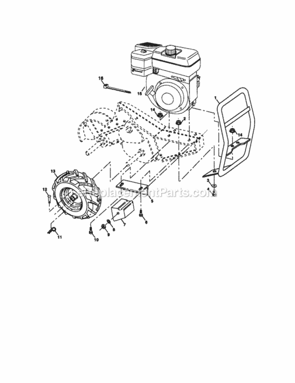 Page C Diagram and Parts List for 917293321  Craftsman Tiller