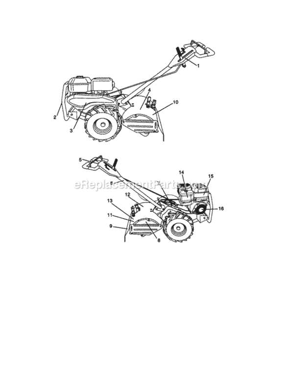 Page G Diagram and Parts List for 917293321  Craftsman Tiller