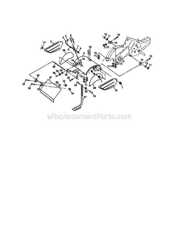 Page E Diagram and Parts List for 917293340  Craftsman Tiller
