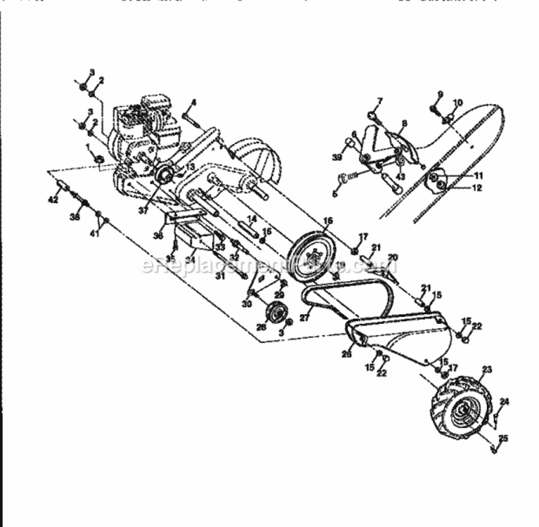 Page B Diagram and Parts List for 917293400  Craftsman Tiller