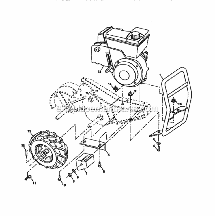 Page C Diagram and Parts List for 917293400  Craftsman Tiller