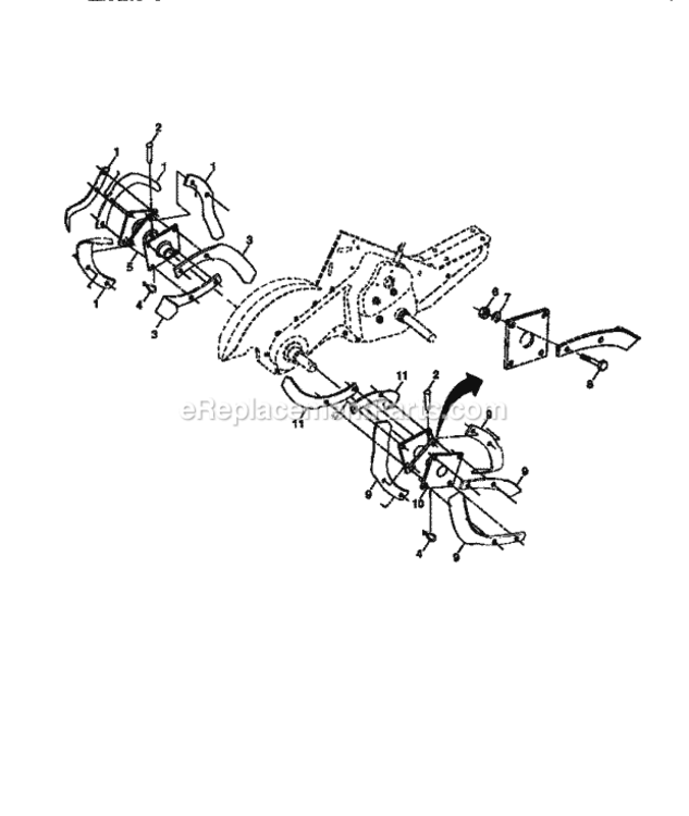 Page F Diagram and Parts List for 917293401  Craftsman Tiller