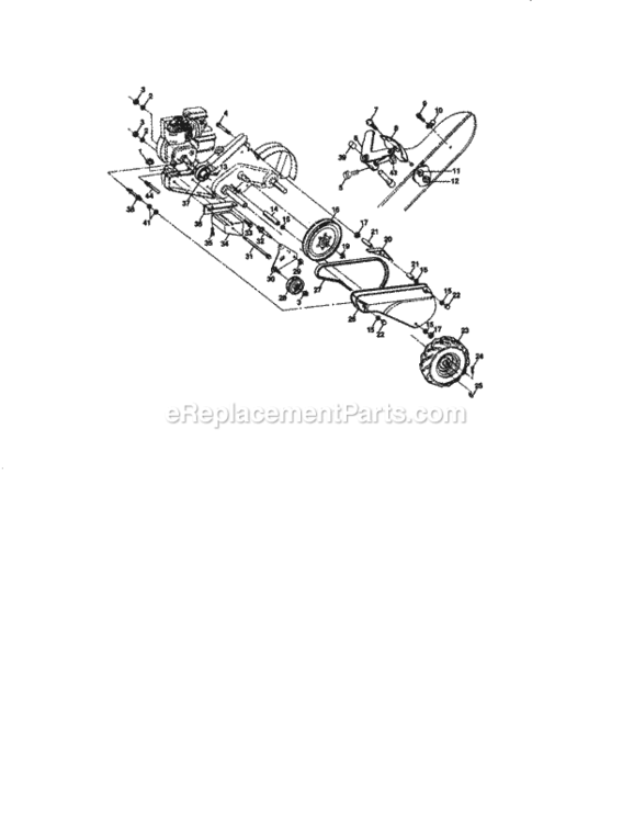 Page B Diagram and Parts List for 917293402  Craftsman Tiller