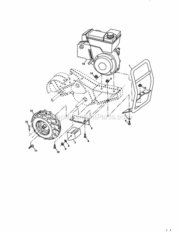 Page C Diagram and Parts List for 917293402  Craftsman Tiller