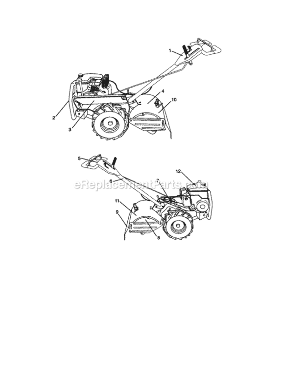 Page G Diagram and Parts List for 917293402  Craftsman Tiller