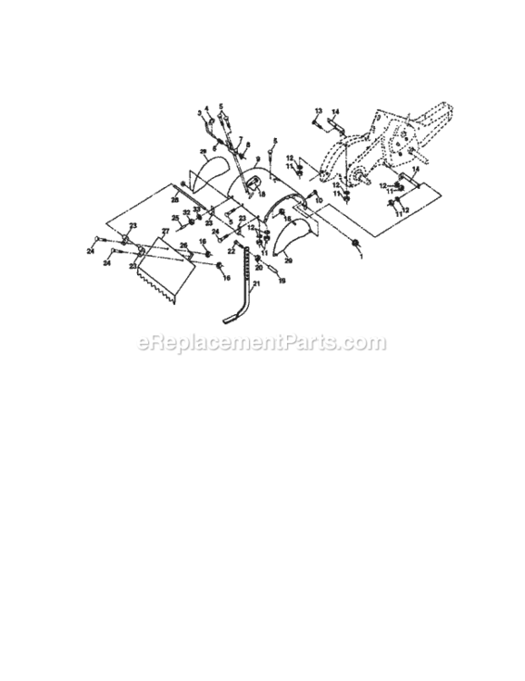Page E Diagram and Parts List for 917293470  Craftsman Tiller