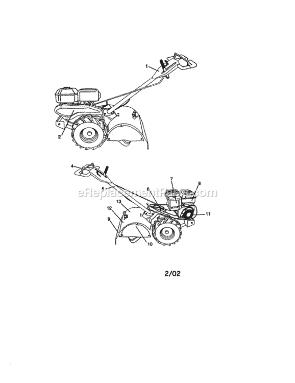 Page A Diagram and Parts List for 917293471  Craftsman Tiller