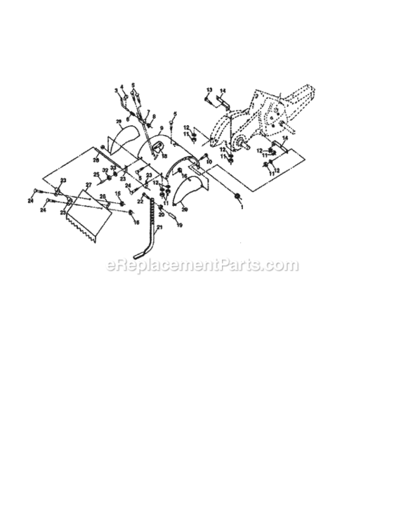 Page E Diagram and Parts List for 917293472  Craftsman Tiller