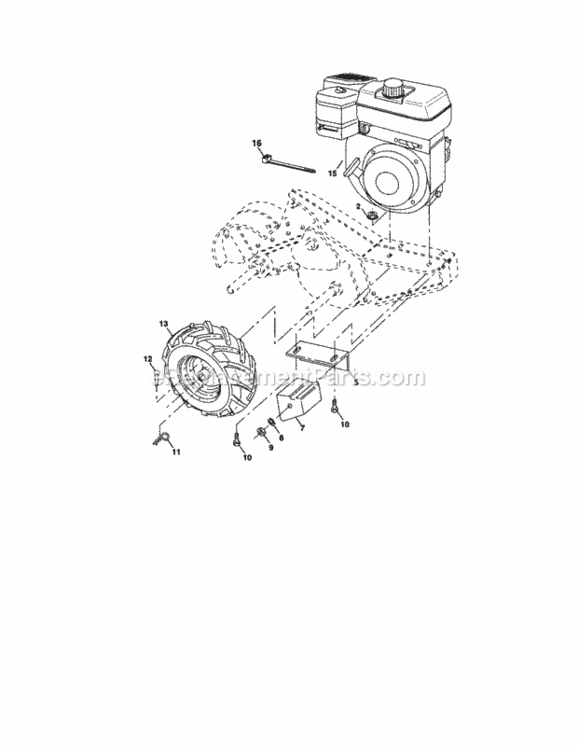 Page C Diagram and Parts List for 917293484  Craftsman Tiller