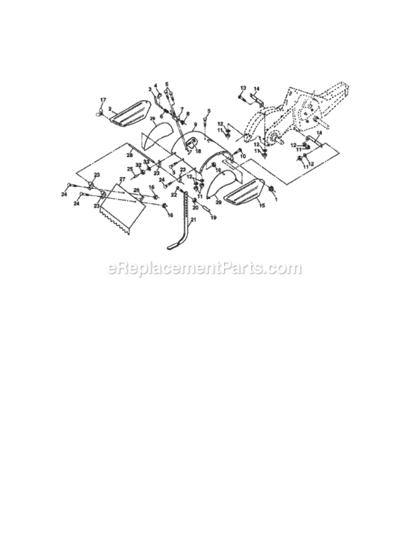 Page E Diagram and Parts List for 917293484  Craftsman Tiller