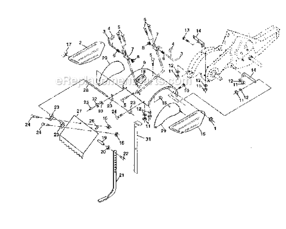 Tine_Shield Diagram and Parts List for 917293492  Craftsman Tiller