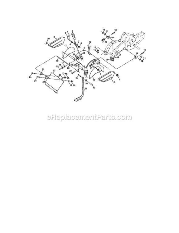 Page E Diagram and Parts List for 917293493  Craftsman Tiller