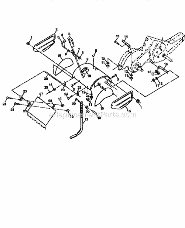 Page E Diagram and Parts List for 917293560  Craftsman Tiller