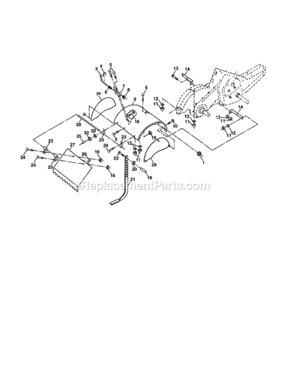 Page E Diagram and Parts List for 917293570  Craftsman Tiller