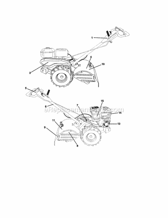 Page G Diagram and Parts List for 917293580  Craftsman Tiller