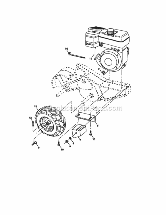 Page C Diagram and Parts List for 917293582  Craftsman Tiller