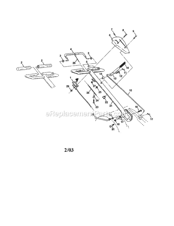 Page A Diagram and Parts List for 917293583  Craftsman Tiller