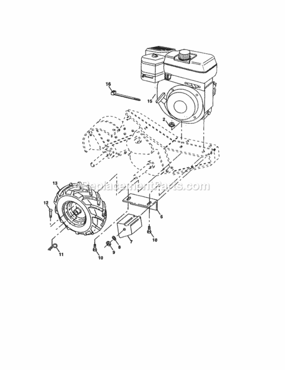 Page C Diagram and Parts List for 917293583  Craftsman Tiller