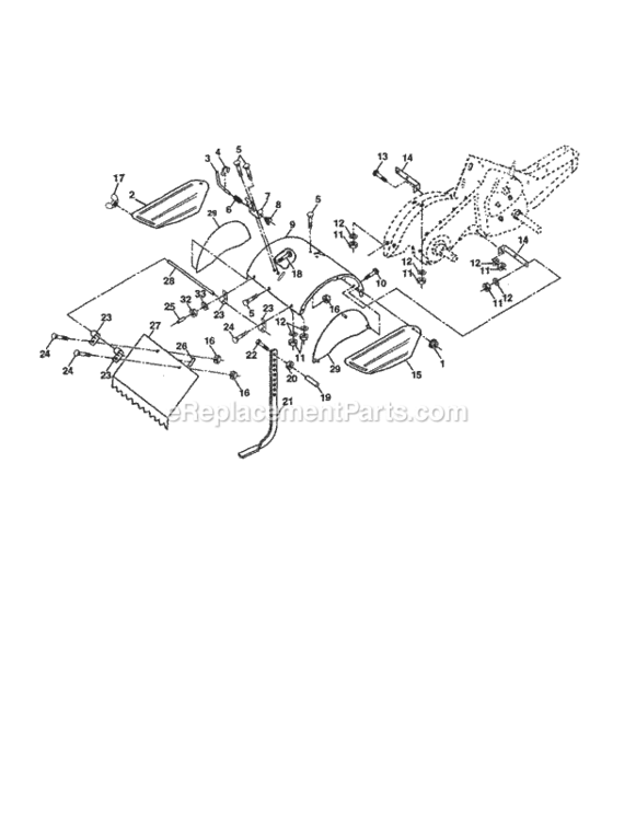 Page E Diagram and Parts List for 917293583  Craftsman Tiller