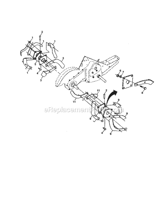 Page F Diagram and Parts List for 917293583  Craftsman Tiller