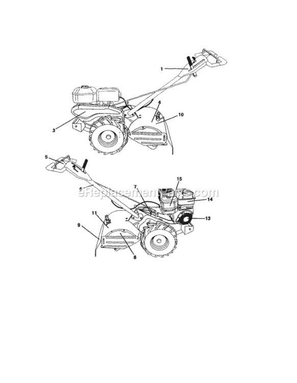 Page G Diagram and Parts List for 917293583  Craftsman Tiller