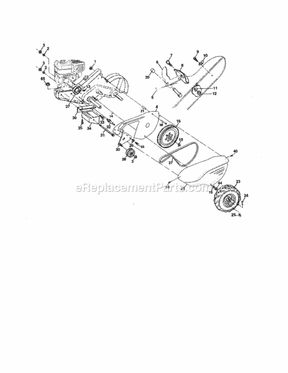 Page B Diagram and Parts List for 917293590  Craftsman Tiller