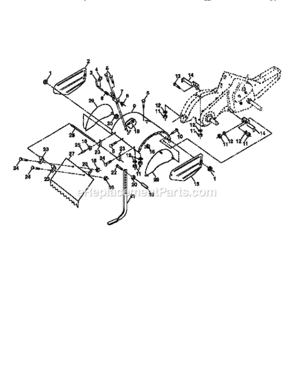 Page E Diagram and Parts List for 917293650  Craftsman Tiller