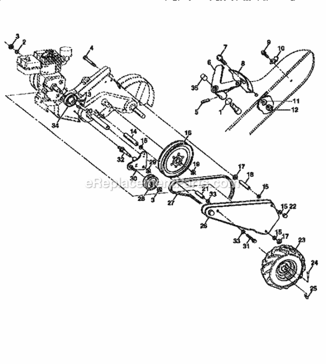 Page B Diagram and Parts List for 917293880  Craftsman Tiller