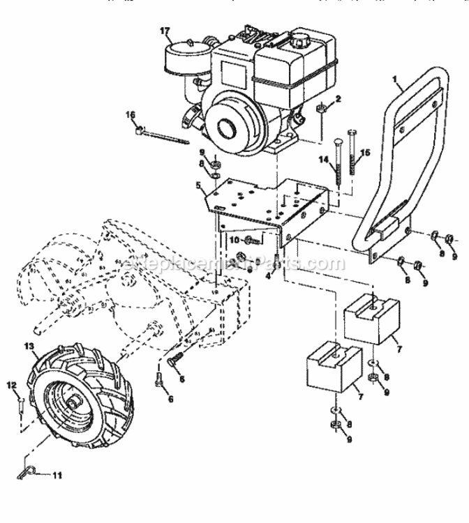 Page C Diagram and Parts List for 917293880  Craftsman Tiller
