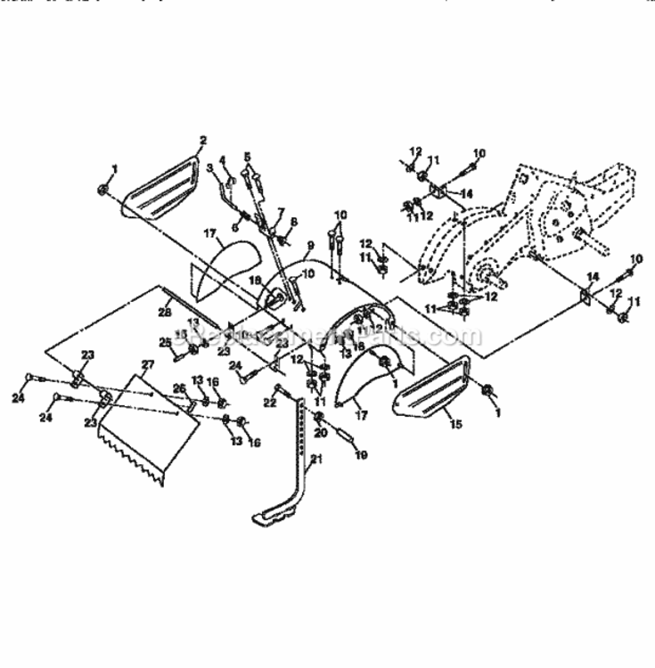 Page E Diagram and Parts List for 917293880  Craftsman Tiller