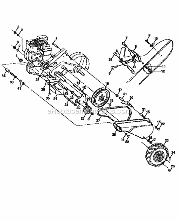Page B Diagram and Parts List for 917293970  Craftsman Tiller